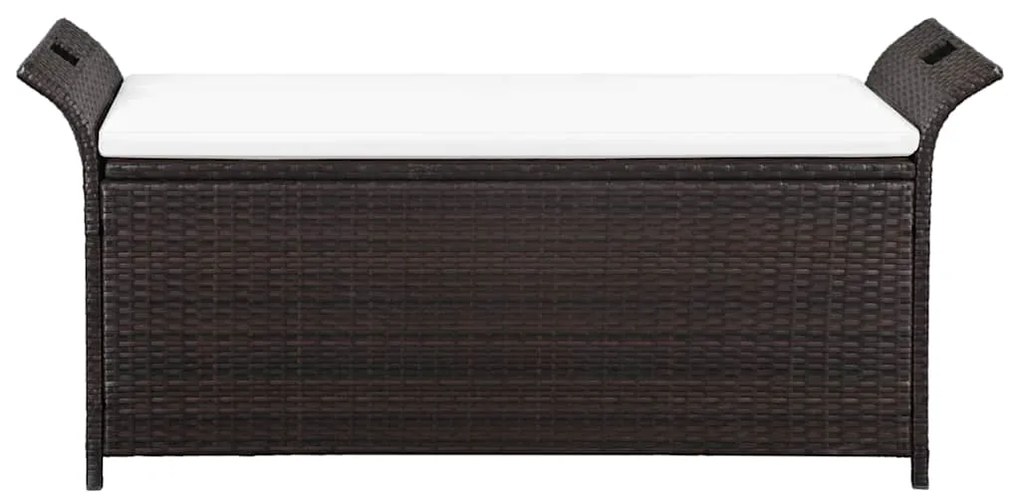 Banco de arrumação com almofadão 138 cm vime PE castanho