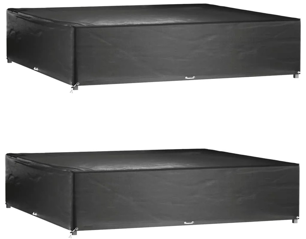 Capas móveis de jardim 2 pcs 16 ilhós 240x240x55 cm retangular