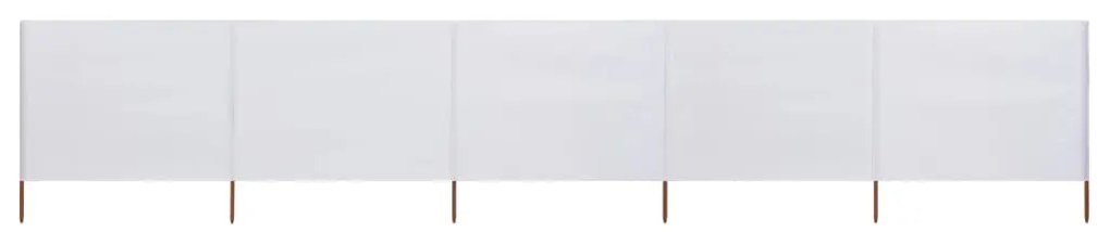 vidaXL Para-vento com 5 painéis em tecido 600x160 cm cor areia branca
