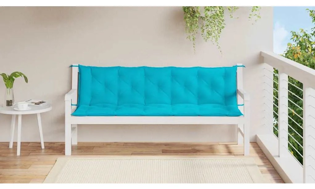 Almofadões para bancos de jardim 2 pcs tecido oxford turquesa