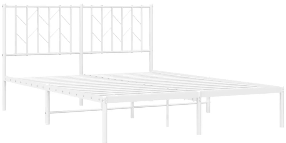 Estrutura de cama com cabeceira 140x200 cm metal branco