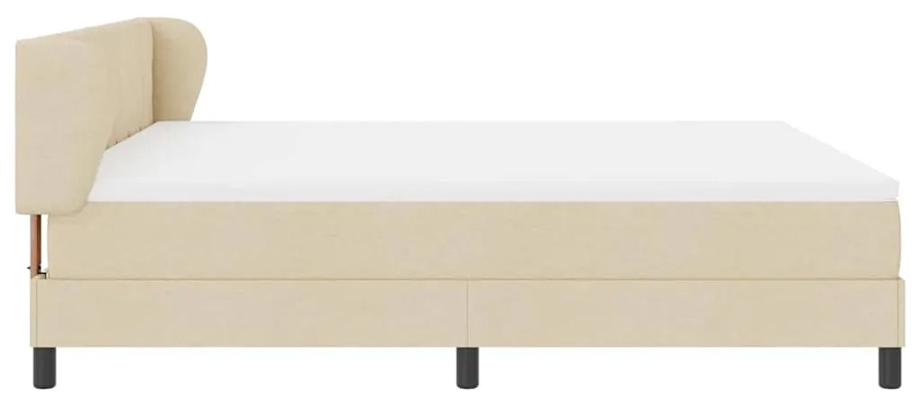 Cama Box Spring vidaXL com Colchão Creme 180x200 cm Tecido