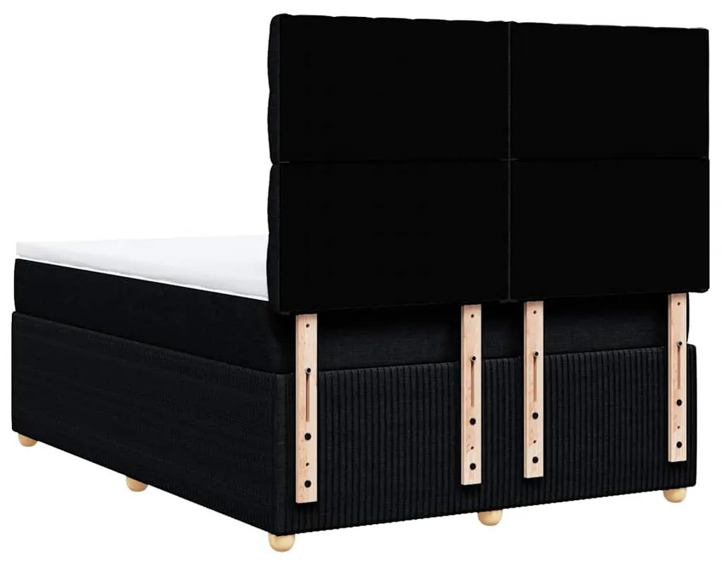 Cama com molas/colchão 140x200 cm tecido preto