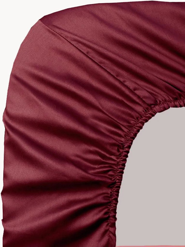 Lençol em cetim de algodão com elástico boxspring Ava