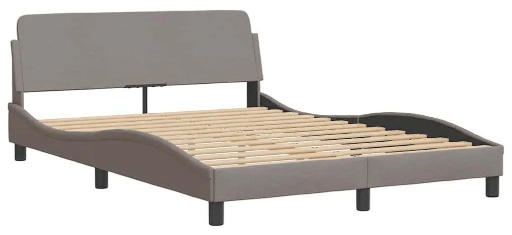 Cama sem colchão 140x200 cm tecido castanho-acinzentado