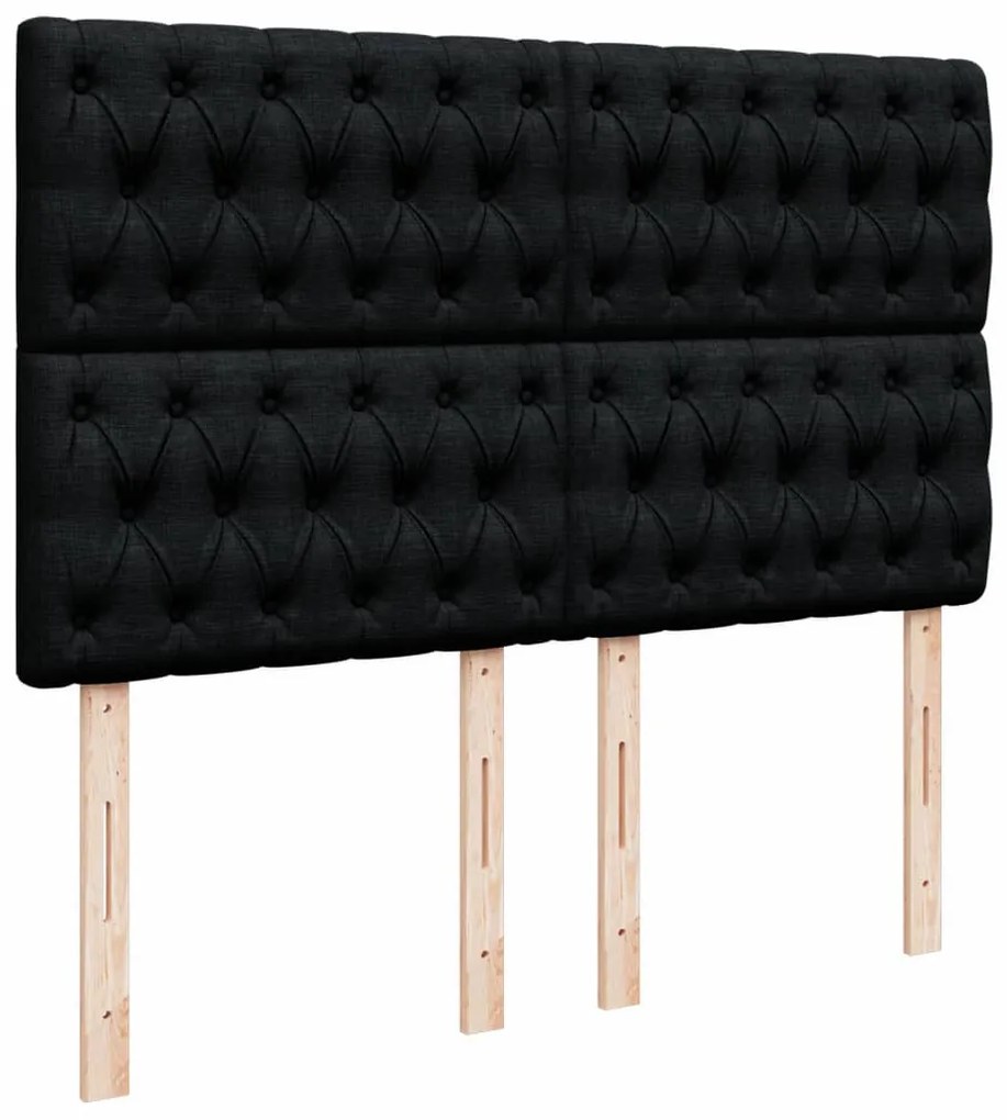 Cama com molas/colchão 140x200 cm tecido preto