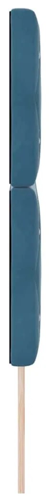 Cabeceira de Veludo Losangos com cabeceira Azul Escuro 144 cm Veludo
