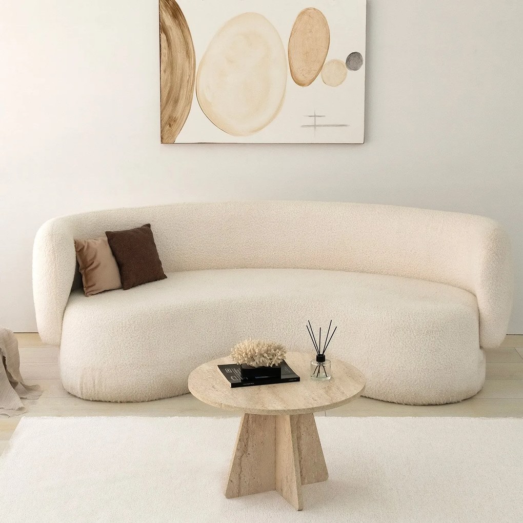Mesa de Centro Mushroom – Travertino – 60 cm de diâmetro x 40 cm de al