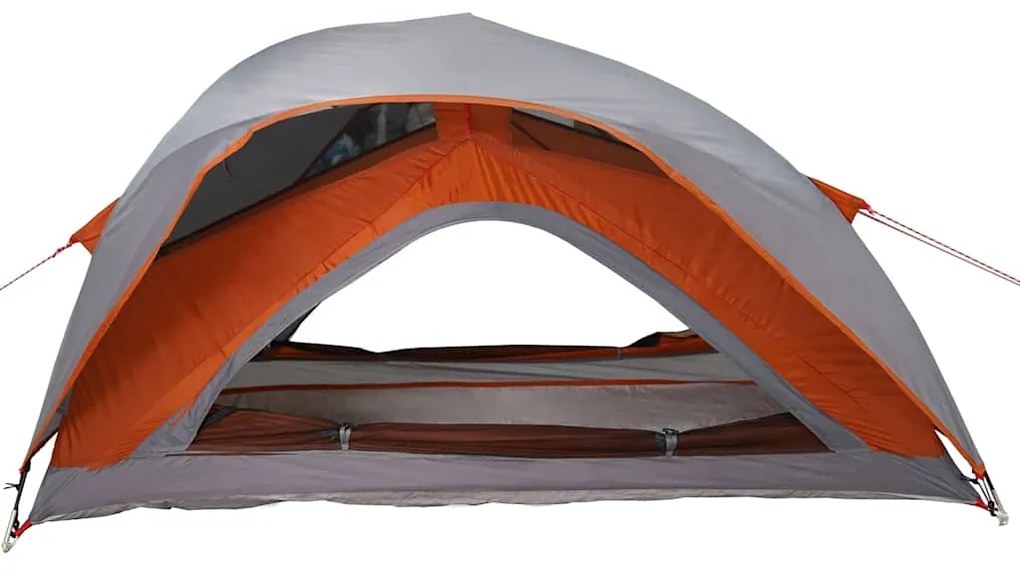 Tenda de campismo p/ 1 pessoa impermeável cinzento e laranja