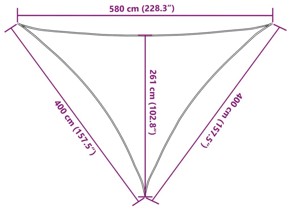 Para-sol estilo vela 160 g/m² 4x4x5,8 m PEAD vermelho