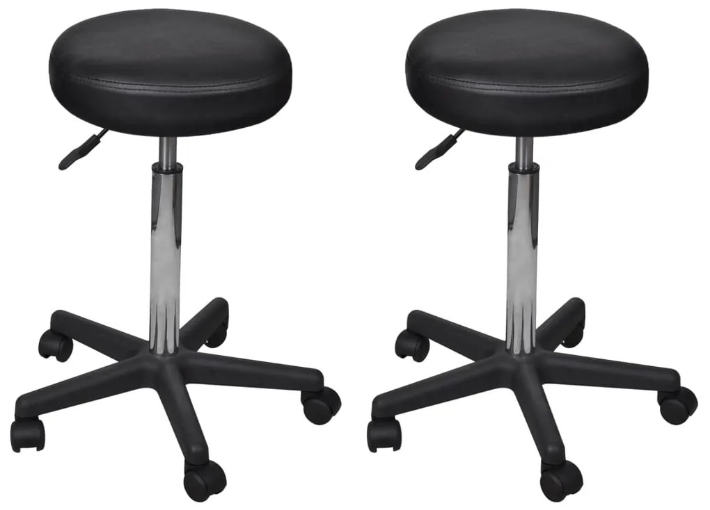 vidaXL Bancos de escritório 2 pcs 35,5x84 cm couro artificial preto