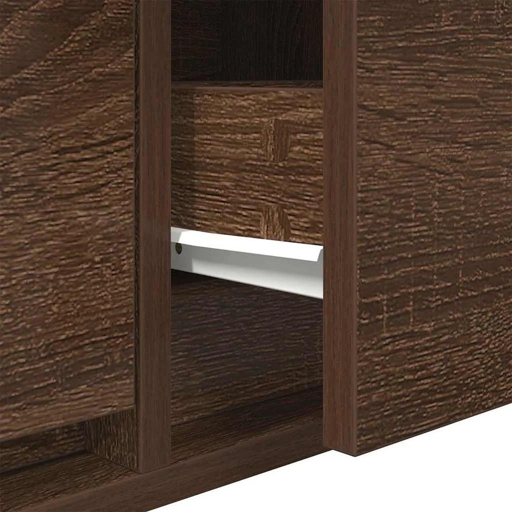 Estante de TV vidaXL Castanho Carvalho 100x31x25,5 cm Madeira de Engen