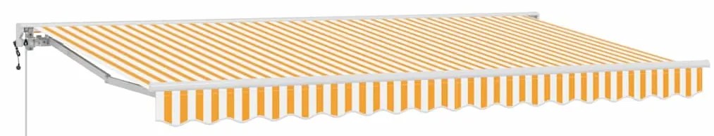Toldo Retrátil Manual Amarelo e Branco 400x200 cm
