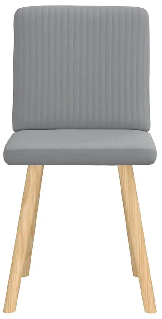 Cadeiras de jantar 2 pcs tecido cinzento-claro