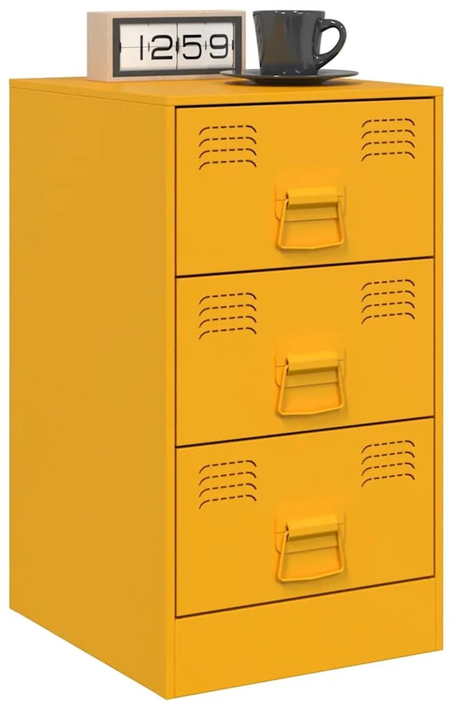 Mesa de cabeceira 34,5x39x62 cm aço amarelo mostarda