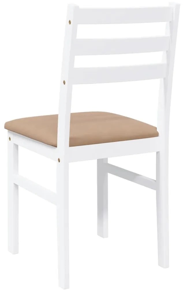 Cadeiras de jantar com almofadões 2 pcs madeira maciça branco