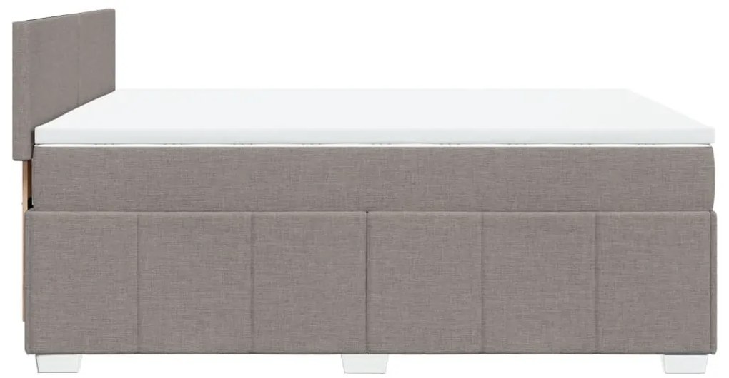 Cama com molas/colchão 140x200 cm tecido castanho-acinzentado