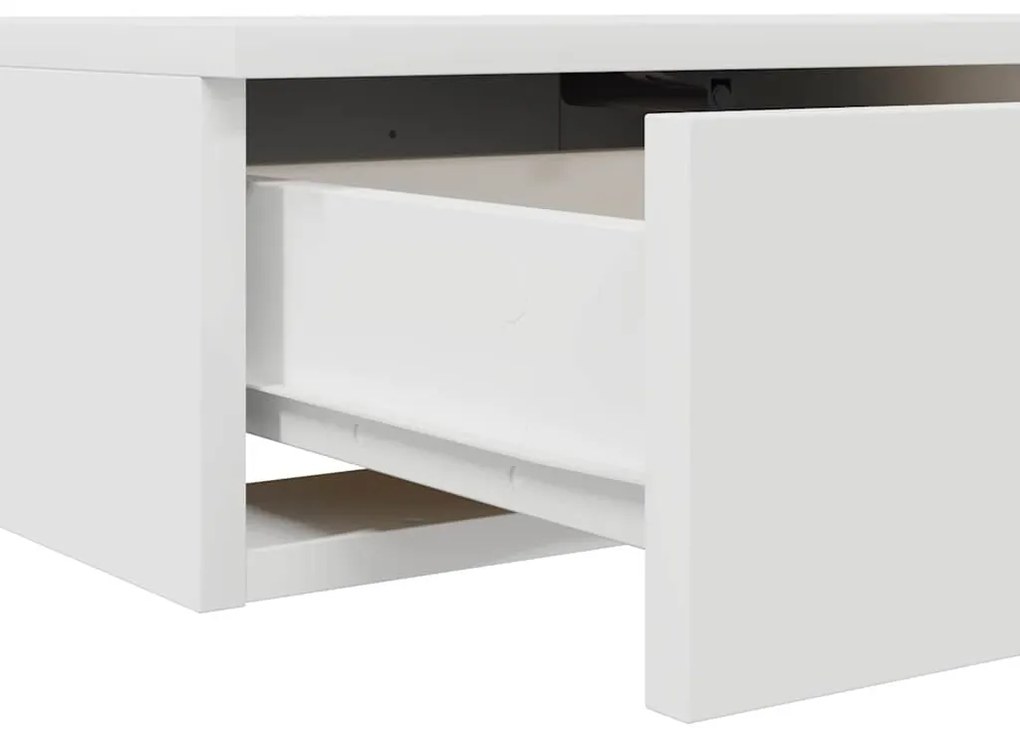 Gavetas de Cama Brancas vidaXL 135x36,5x16,5 cm em Madeira de Engenhar