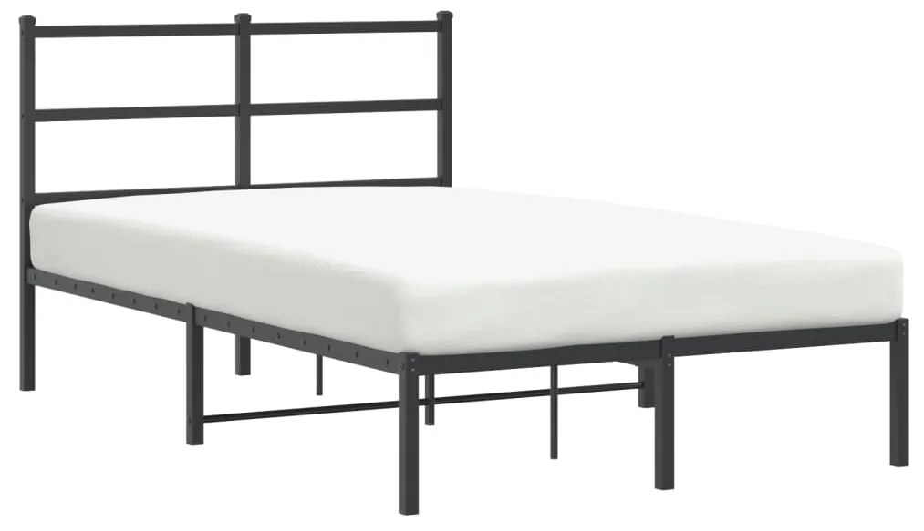 Estrutura de cama com cabeceira 120x200 cm metal preto