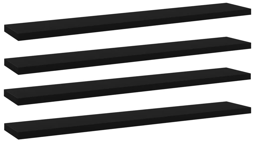 vidaXL Prateleiras para estante 4 pcs 60x10x1,5cm contraplacado preto