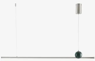 Lâmpada De Teto Pendente Linear Led 170 Cm Em Pedra Natural E Ferro Lanuvio Mármore Verde Udaipur - Sklum