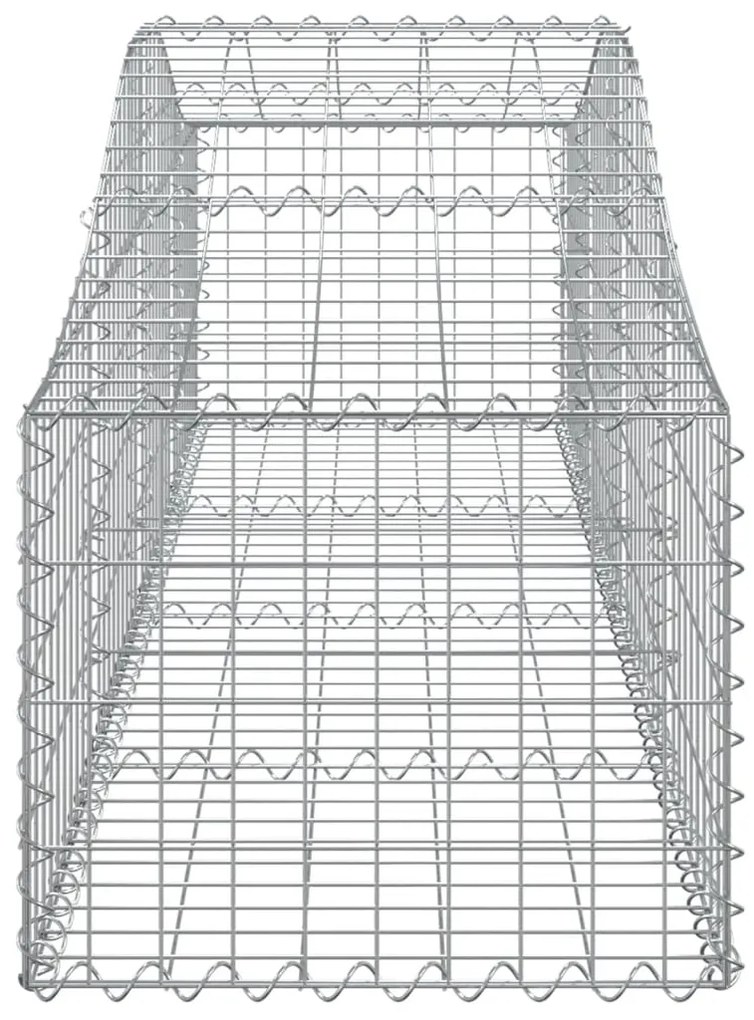 Cestos gabião arqueados 7 pcs 200x50x40/60 cm ferro galvanizado