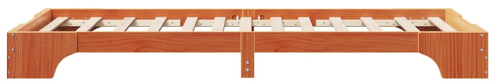 Estrutura de Cama Castanho Encerado Madeira 90 x 200 cm Simples