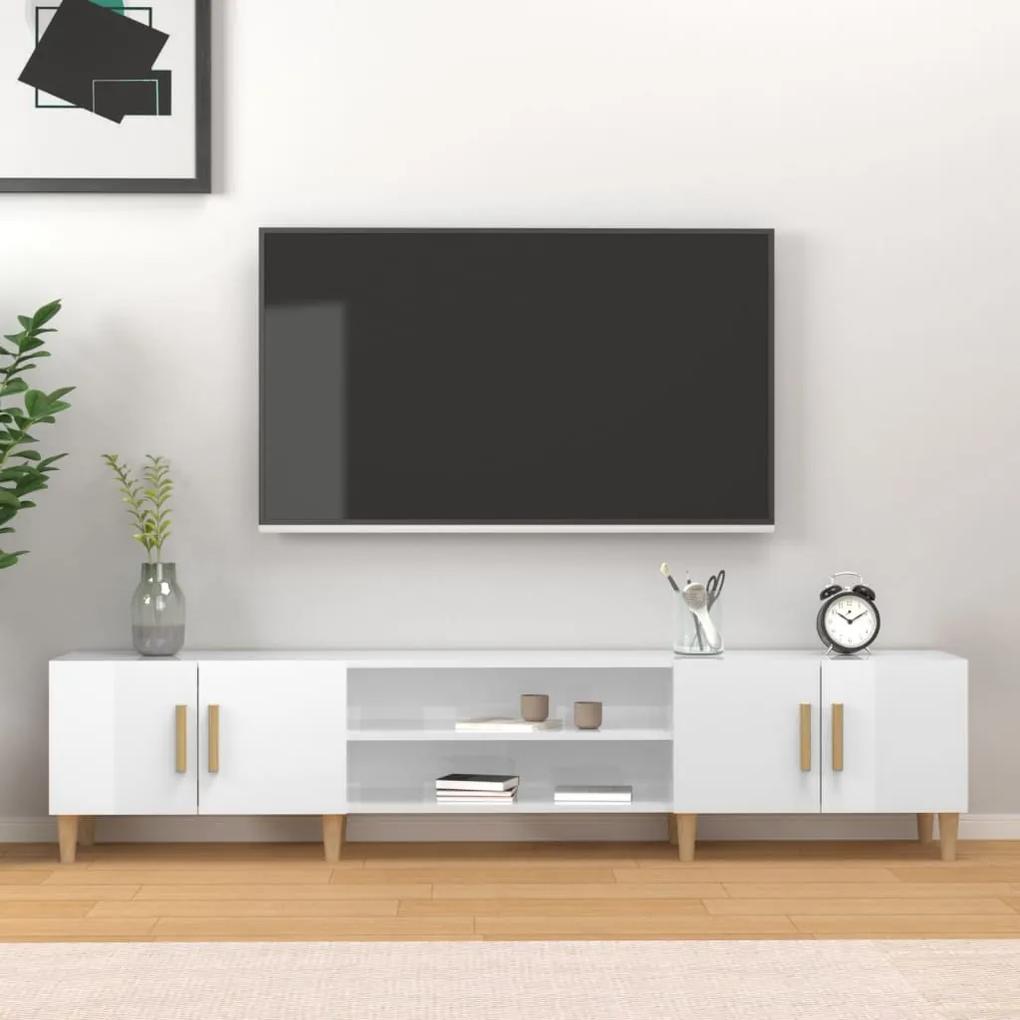 Móvel de TV 180x31,5x40cm derivados de madeira branco brilhante