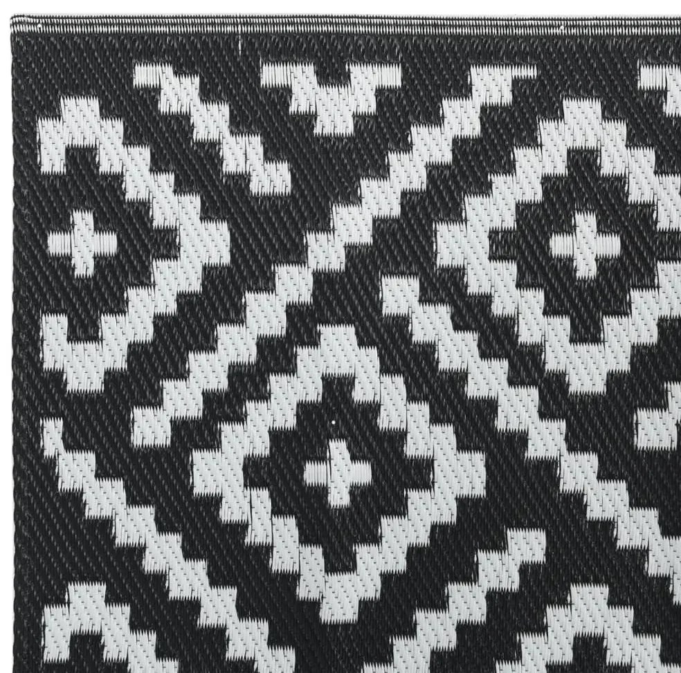 Tapete de exterior 80x250 cm ARAKIL PP Branco e Preto