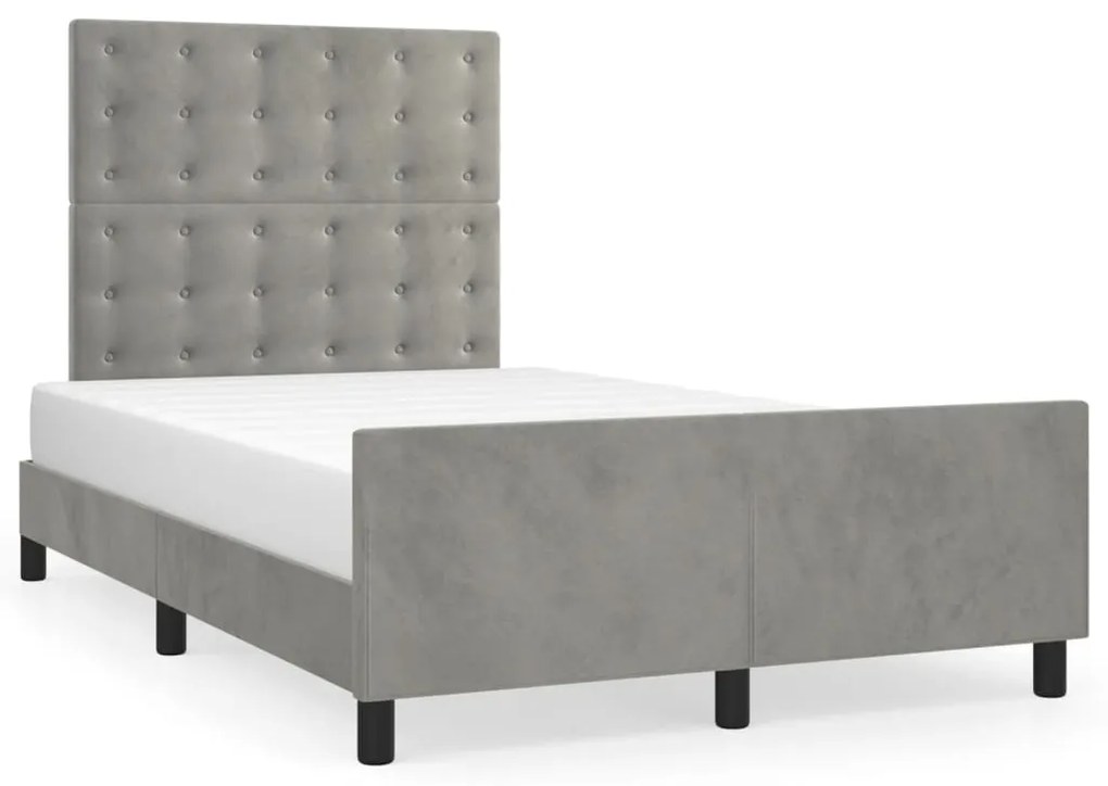 vidaXL Estrutura de cama sem colchão cinza claro Veludo
