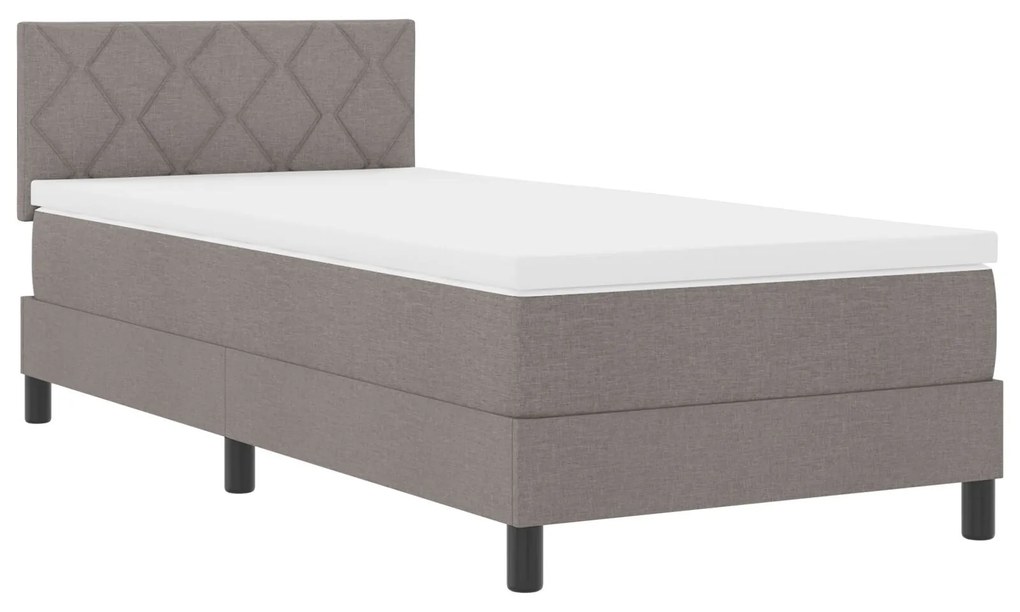 Cama Box Spring com colchão cinza 100x200 cm Tecido