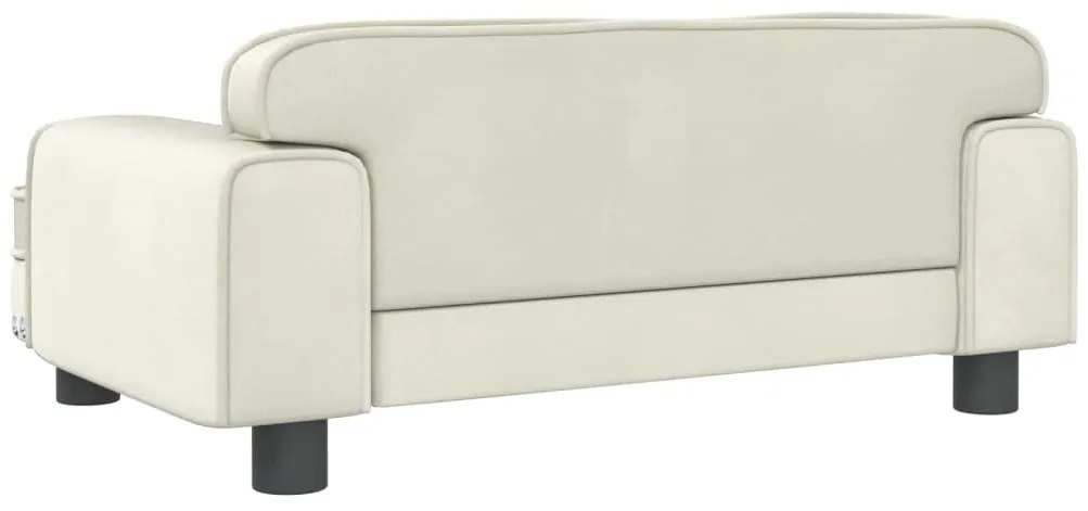 Sofá infantil 70x45x30 cm veludo cor creme