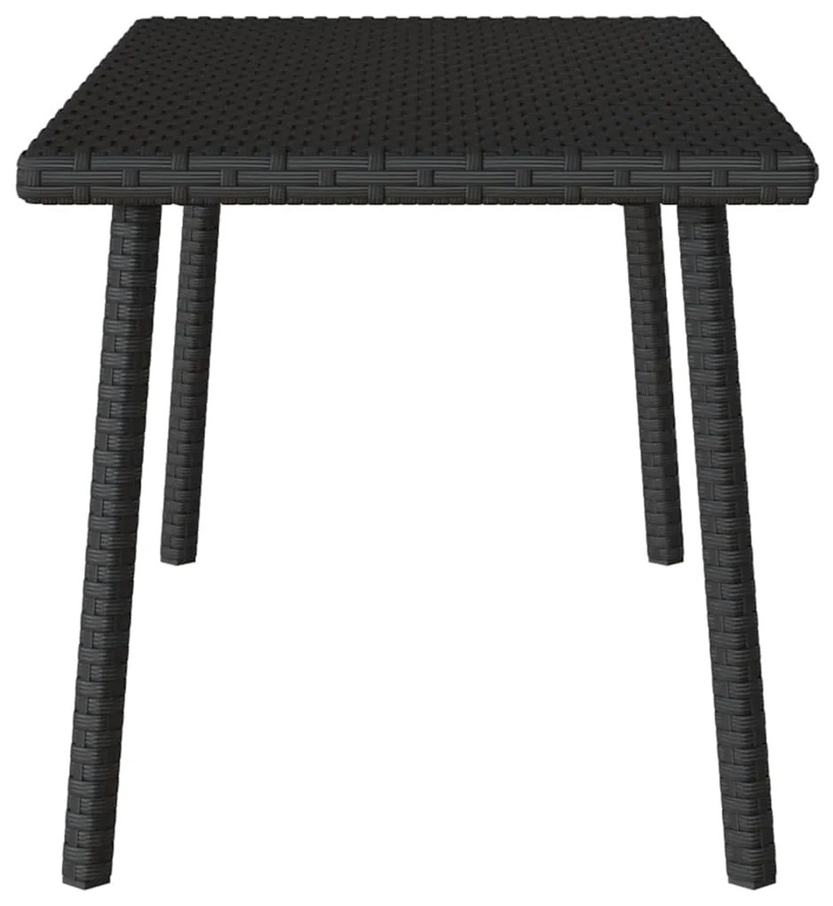 Mesa de centro de jardim retangular 80x40x37 cm vime PE preto