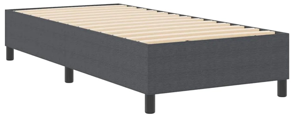 Cama Box Spring vidaXL Cinza Escuro 90x200 cm em Tecido Corduroy