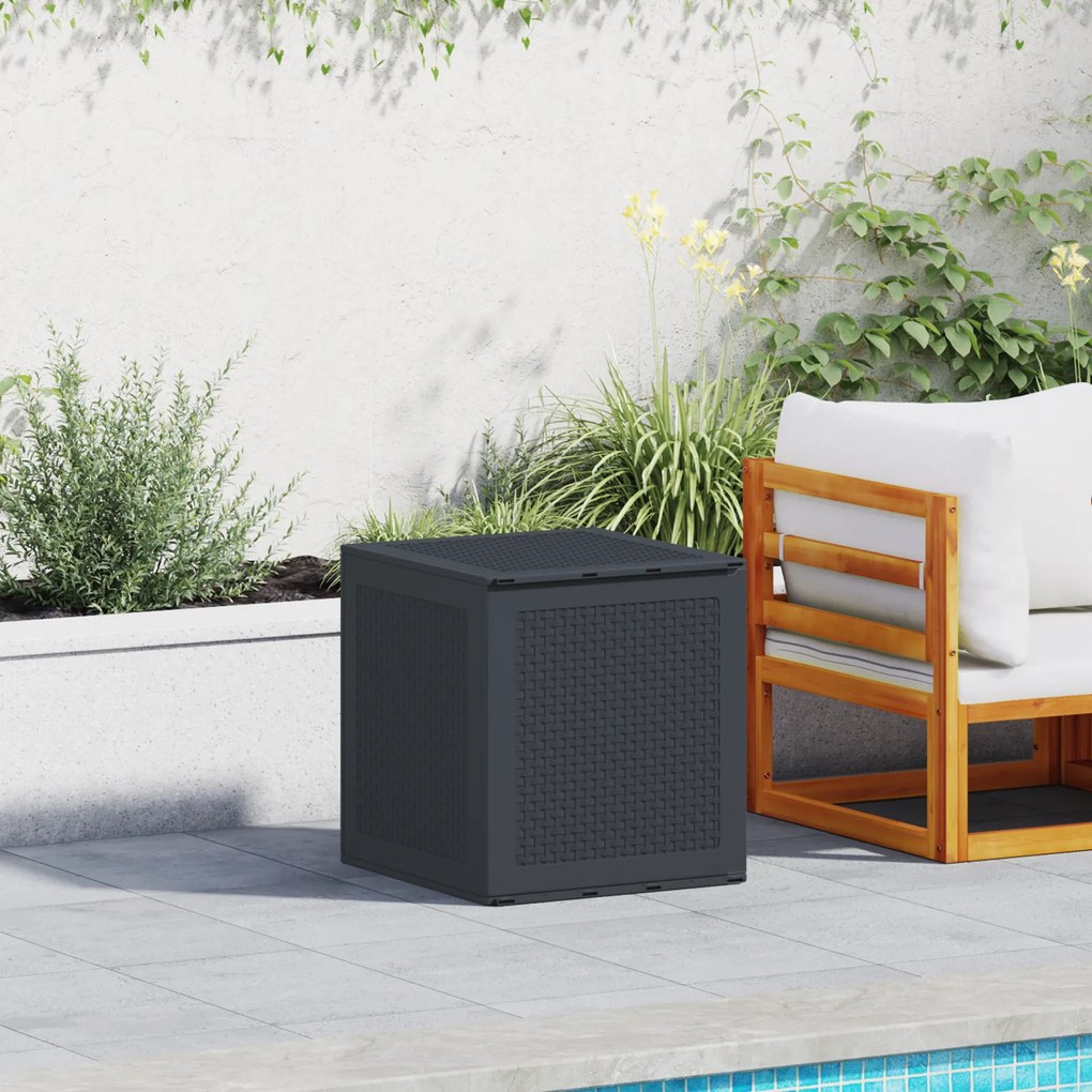 vidaXL Caixa de Armazenamento Antracite 55x53x57 cm PP