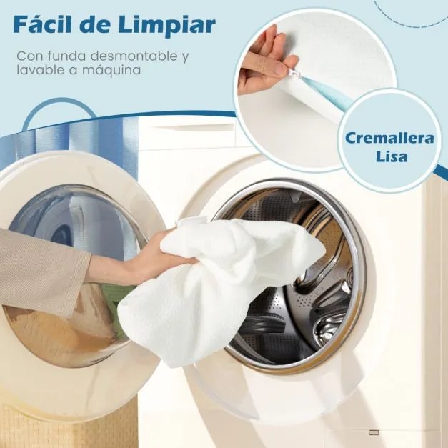 Conjunto de 2 almofadas de espuma de gel viscoelástico com corte 3D Airflow Cooling com capa amovível e lavável Branco