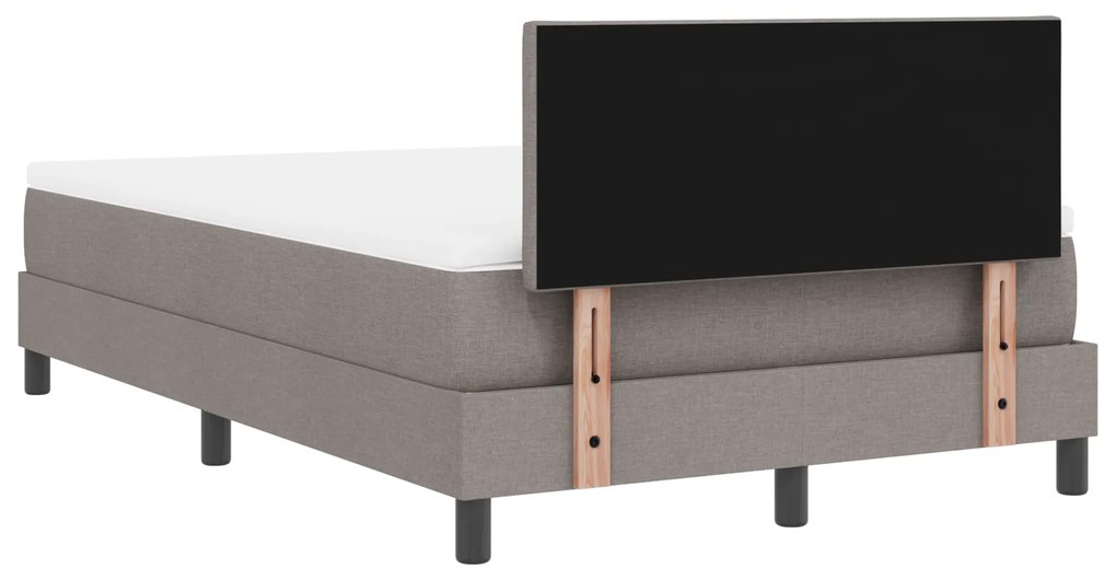 Cama Box Spring com Colchão Taupe 120x200 cm Tecido