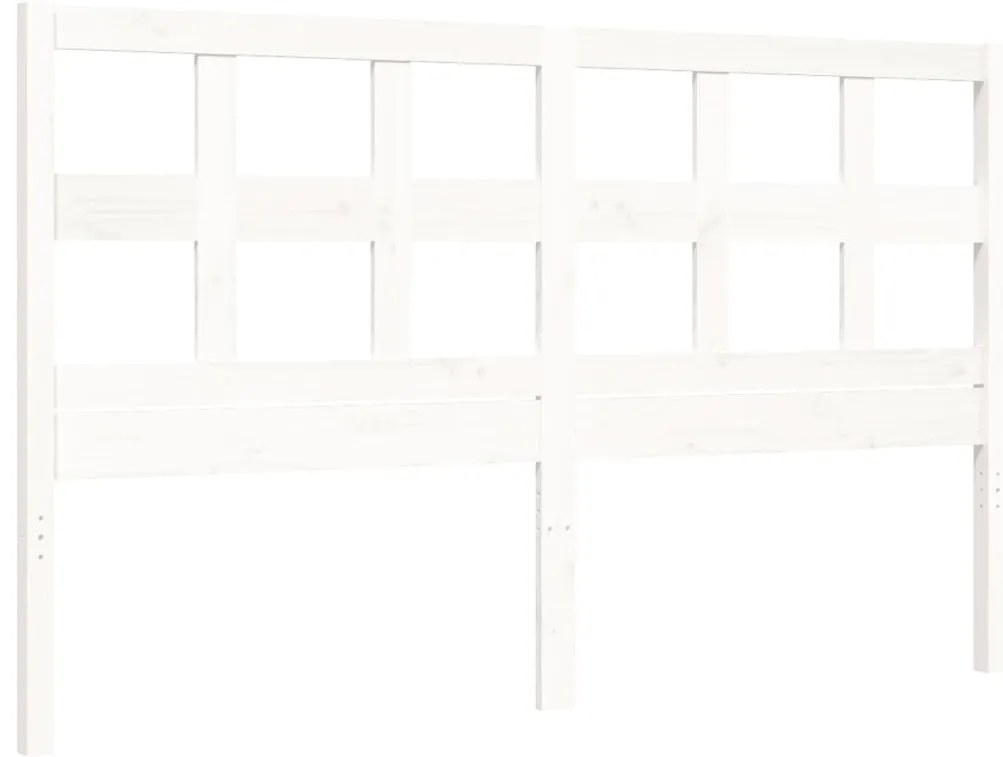 Estrutura de cama com cabeceira 160x200 cm madeira maciça