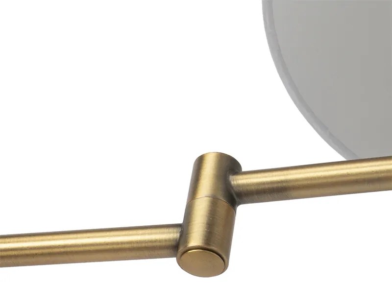 Candeeiro de parede em bronze com cúpula branca e braço ajustável - Ladas Deluxe Moderno