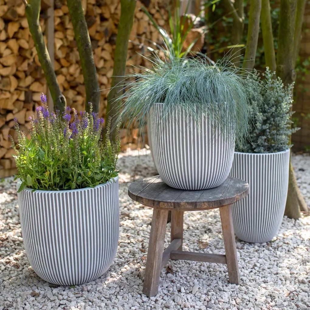 Vaso Groove 43x41 cm marfim