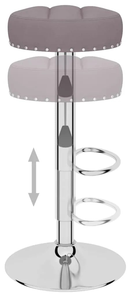 Bancos de bar 2 pcs tecido cinzento-acastanhado