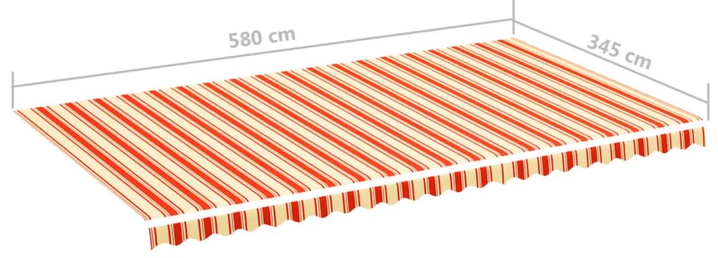 Tecido de substituição para toldo 6x3,5 m amarelo e laranja