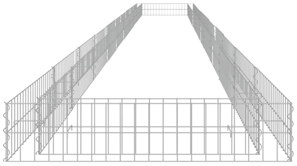 Canteiro elevado/cesto gabião 1000x100x20 cm aço galvanizado