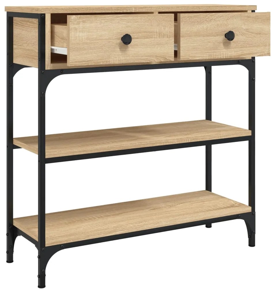 Mesa consola 72,5x25x75 cm derivados de madeira carvalho sonoma