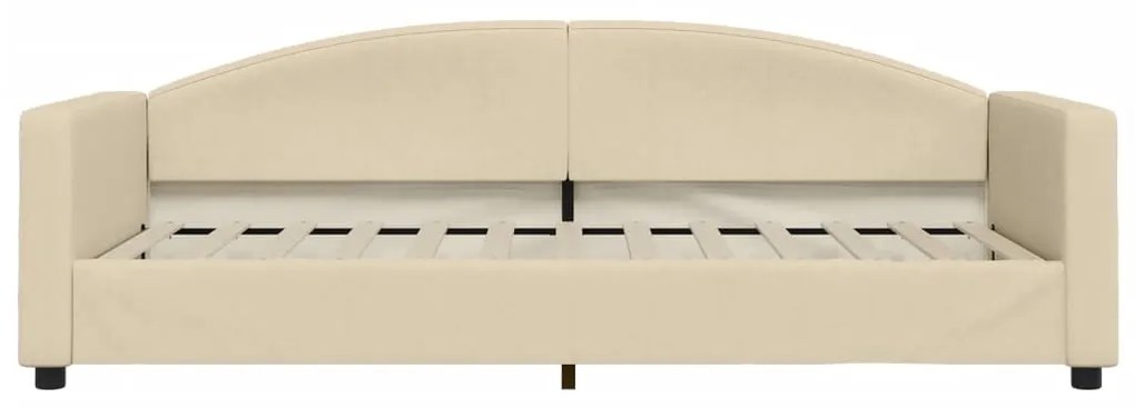 Sofá-cama com gavetão e gavetas 90x200 cm tecido cor creme