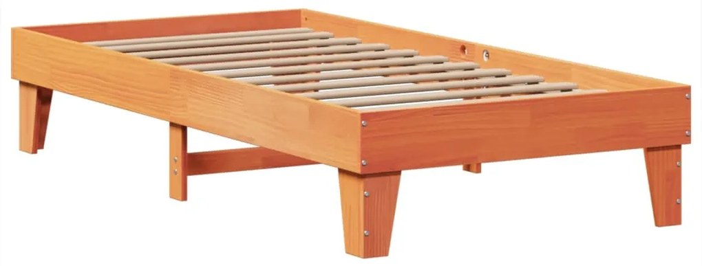 Cama sem colchão 90x200 cm pinho maciço castanho-mel