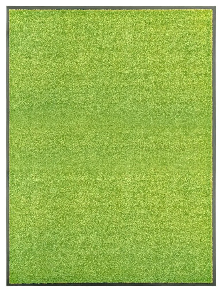 vidaXL Tapete de porta lavável 90x120 cm verde