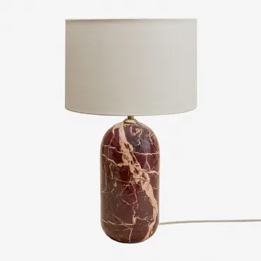 Candeeiro De Mesa Em Pedra Natural Yalvira Glendas Brancas De Ø30 Cm - ↑20 Cm & Mármore Vermelho Cherry Gold - Sklum