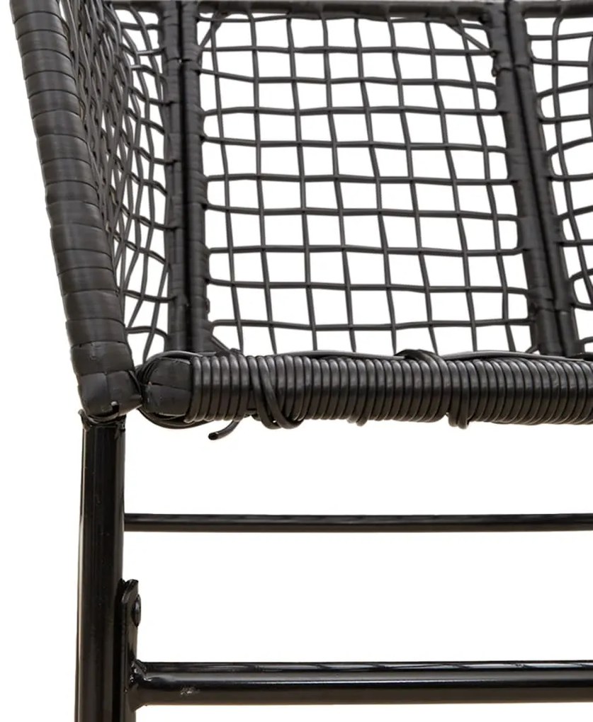 Conjunto 2 cadeiras de jardim, vime, preto