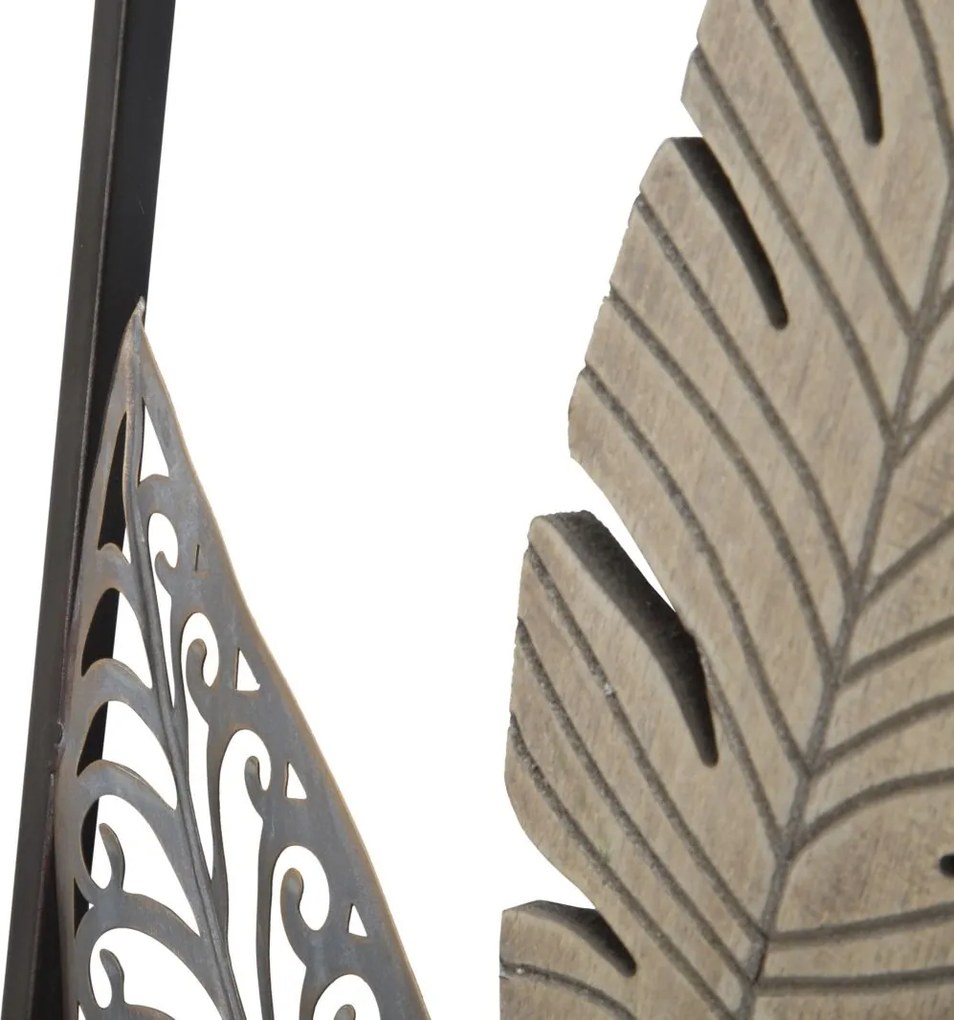 DECORAÇÃO DE PAREDE FOGLIE -A- 30,5X1,90X91 CM DOURADO E PRATEADO